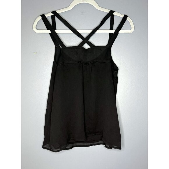 Express Lightweight Blouse Tank Top Sheer Women's Size M Black Whimsigoth Witchy - Picture 11 of 13